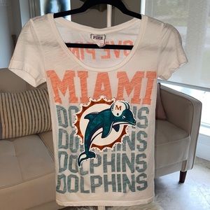PINK Miami Dolphins game day T-shirt w rhinestones